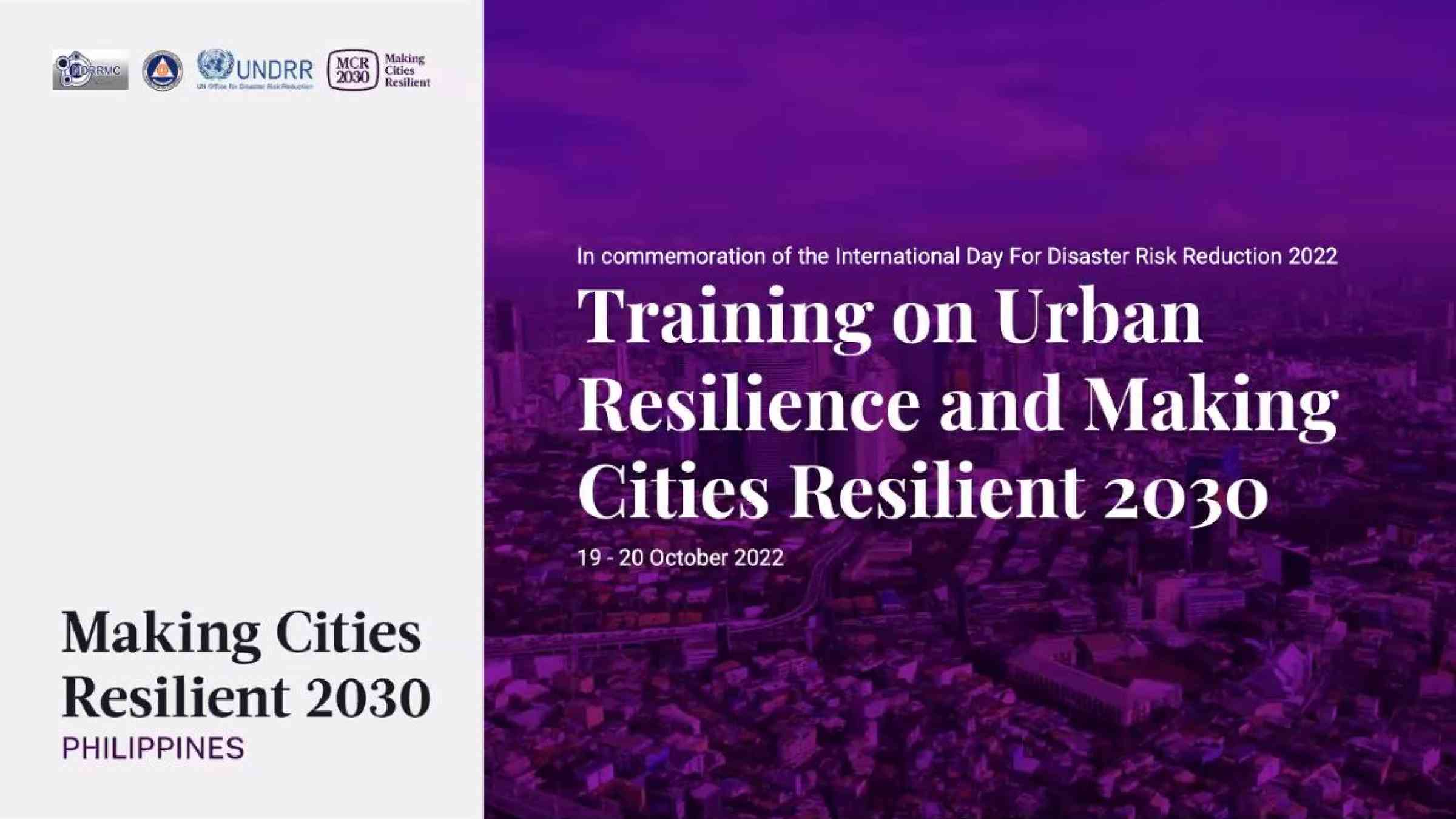 Training On Urban Resilience And Making Cities Resilient For The ...